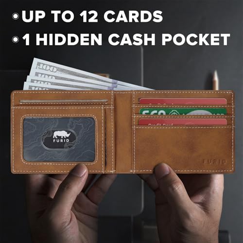 Leather Airtag Wallet Men Slim: Air Tag Wallet with Airtag Holder, RFID Blocking, Bifold, Front Pocket, Minimalist Card Wallet, Carbon Fiber Wallet3