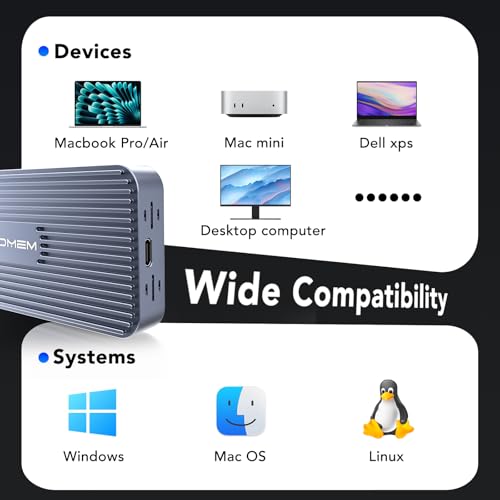 Caja externa para SSD M.2 NVMe con ventilador de enfriamiento miniatura 7