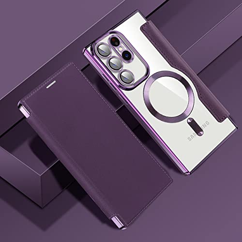 Evita roturas en Samsung S23 con esta funda de cuero antichoque Qi