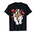 Saint Bernard Chien Avec Des Coeurs Pour Les Fans De Chiens T-Shirt