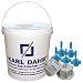 Produktbild Karl Dahm Fliesen Nivelliersystem Levelmac Basis-Set für 3 mm Fugen: 50 schwarze Zughauben + 250 blaue Gewindelaschen + Eimer I Leichtes Fliesen-Legen mit professioneller Fliesen Verlegehilfe  12538