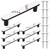 Otoolling 6 Pcs 3.75 Inch Baseball Bar Drawer Pull Cabinet Handles Metal Dresser Cabinet Knobs White Black...