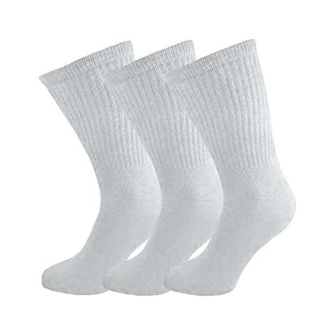 3x Pairs of Ladies Diabetic Cotton Rich"EXTRA WIDE" Non-Elasticated Hand Linked Toe Socks/UK 4-8 Eur 37-42 (White) Cover
