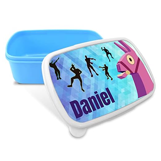 LolaPix Caja merienda infantil. Caja merienda con nombre. Fiambrera infantil. Apta microondas y libre BPA, Filatos y metales pesados. Regalos personalizados. FORNITE