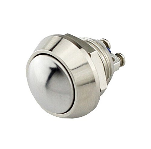 yueton DC 36V 2A 12mm Round Momentary Metal Push Button Switch, Screw Termianls