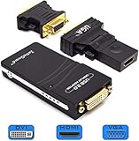 Zettaguard USB 2.0 to VGA / DVI / HDMI Multi Display Adapter / Video Graphics Adapter for Multiple Monitors up to 1920x1080 Pixels (Supports Windows 10, 8.1, 8, 7, XP)(10095)