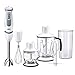 Braun MQ5245WH Minipimer con 5 ANNI DI ASSISTENZA, Frullatore ad immersione, 1000W, 4 accessori, 21 velocità di lavorazione, antischizzo, bianco/grigio