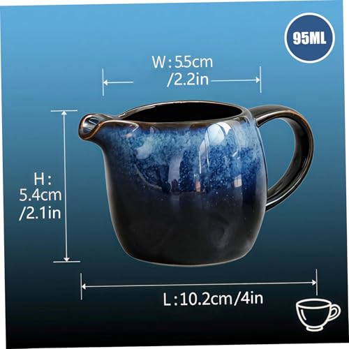 Ceramic Gravy Boat 95ml Vintage Creamer Pitcher with Handle Heat-Resistant Gravy Bowl for Coffee Milk Sauces Salad Dressings Broth Creamer Pitcher Bowl - Image 6