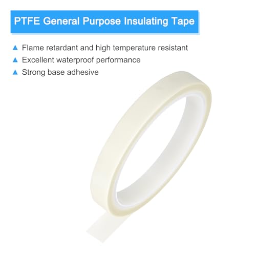 Image of MECCANIXITY 2 Pcs High Temperature Tape 13mm PTFE Coated Fabric Tape Heat Resistant Tape for Vacuum Sealers Adhesive Tape 10m /33ft White 0.13mm Thickness