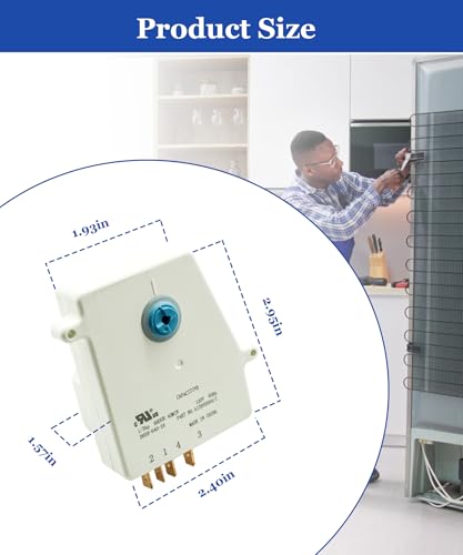 Image of Replacement Refrigerator Defrost Timer #5304526183(6HOUR 40MIN) Fits For Frigidaire White Westinghouse Refrigerator LFTR1835VF LFTR2045VF,Replaces 5304522331,DHSH-640-2A,A12859004 /C,4960382,AP7014390