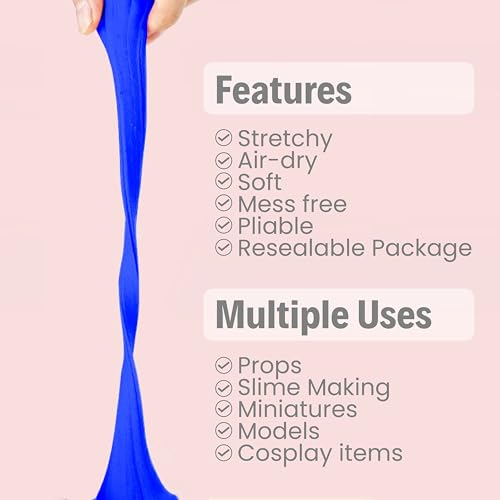 Image of BOHS Blue Modeling Foam Clay - 1.1 Lbs, Squishy,Soft, Air Dry -for Flower Mirror,Cosplay,Fake Bake, Slime Supplies-500g (Pack of 3)