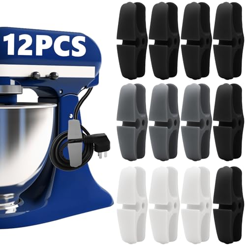 12-pack Cord Organizer Stick-On Holder in Appliance Cords, Mixer, Air Fryer, Coffee Maker - Useful for Kitchen Gadgets