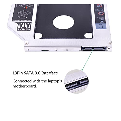 Caddy HDD de Aluminio 9.5mm SATA 3.0 para SSD 2.5" miniatura 4