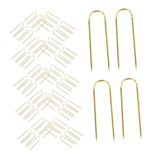 KALLORY Long Sewing Pins 100 Pcs Curved Upholstery Needles Metal U-Shape Hair Needle Double Pin Design Ideal for Sewing Projects