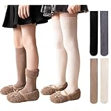 [ZGKULAEAOW] ニーハイソックス 子供 2足セット 裏起毛 ハイソックス 厚手 ソックス 膝上 あったか靴下 冷え対策 キッズ 女の子 男の子ジュニア 中学生 小学生 高校生無地 秋冬用 (JP, 年齢, 8歳, 15歳, 黒＆チャコール)