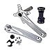 Zestaw ramienia korby rowerowej, 170 mm 104 BCD korba do roweru górskiego, z dolnym zestawem wsporników i śrubami łańcuchowymi do rowerów szosowych MTB BMX, kompatybilny z Shimano, FSA, Gaint, srebrny, 170 mm