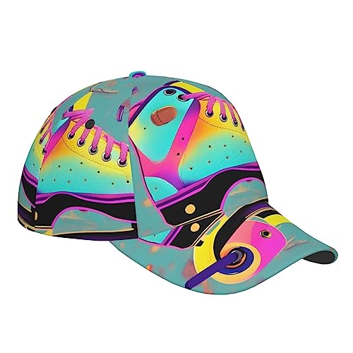 Casquette de baseball KoNsev avec trou queue de cheval et motifs patins - 3