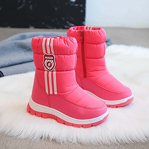 CERYTHRINA Girls Boys Snow Boots Kids Outdoor Winter Shoes Warm Fur Lined Hight-Cut Skiing Bootie3