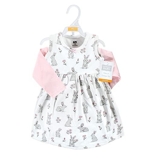 Image of Hudson Baby Girls' Cotton Dress and Cardigan Set