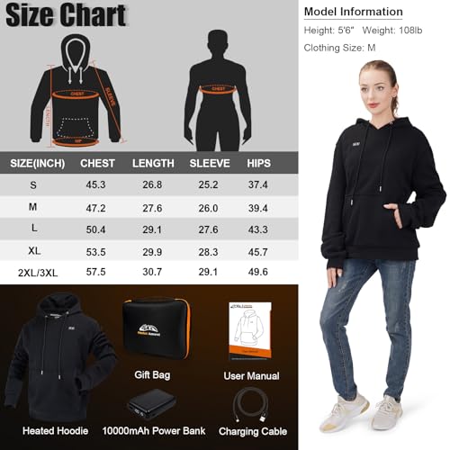 Jazvex RPS-028 Heated Hoodie For Men And Women, Mens And Womens Heated Sweatshirt Unisex Pullover With 10000Mah Battery Pack Included thumb #5
