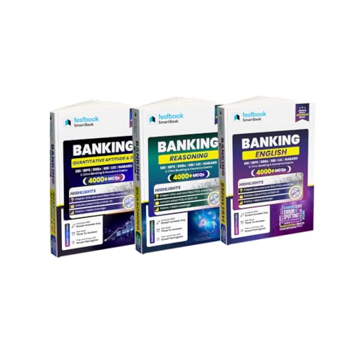 Image of Banking Exam SmartBook Combo of 3 SmartBooks - 12000+ MCQs & PYQs | Reasoning, Quantitative Aptitude & English | Ideal for SBI, IBPS, RRB, RBI, LIC, ... & Other Banking Exams 2026 (Smartbook Series)
