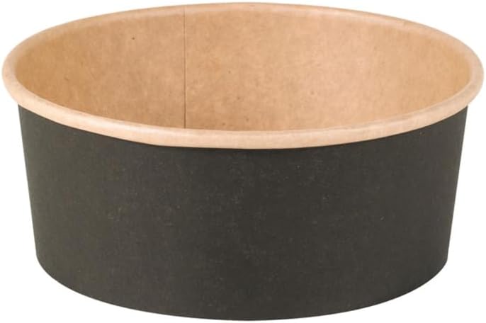 PacknWood 210PC750KN 5.9 Dia. x 5 x 2.36 in. 25 oz Buckaty Multi Purpose Bowl - Black & Kraft - 360 Piece