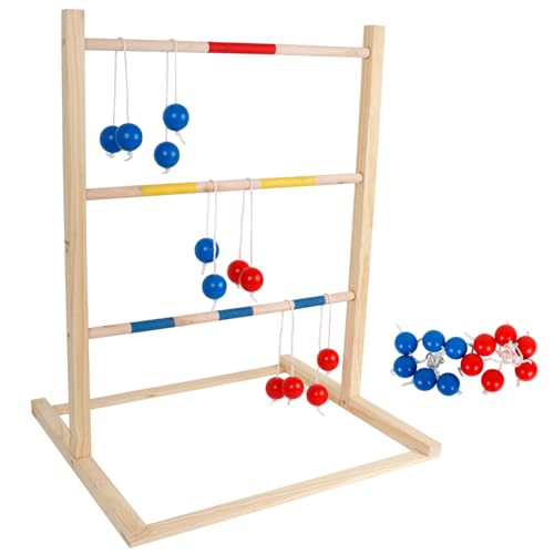 Homeit® Leitergolf in Holz mit 6 Bällen, Natur