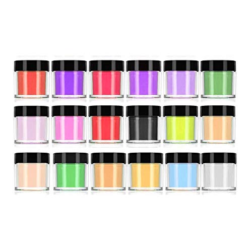 Acrylic Power Set Buqikma 18 Colors Nail Dip Power for Acrylic Nail Art Nail System Acrylic Dip Nail Powder Starter Kit for French Nail Manicure and Nail Extention ?18 colors?
