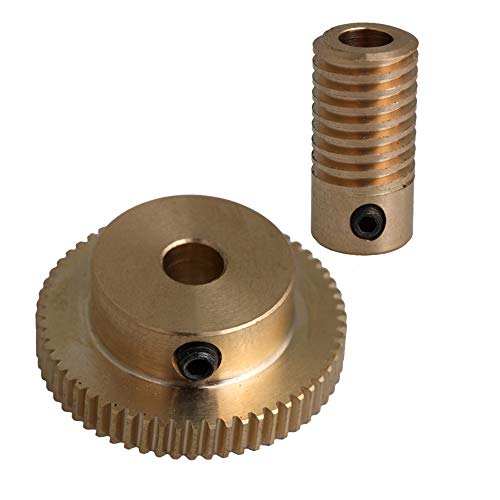 worm wheel - CNBTR 0.5 Modulus Brass Metal Speed Reducer with 60 T Wheel 5mm Bore Gear Shaft