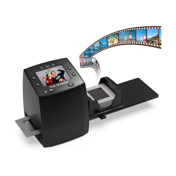 135 Film Negative Scanner Slide Viewer, Converts 35mm Film Negatives & Slides to Digital JPEG Images, 2.4 LCD Screen, with Quick Slide Holder