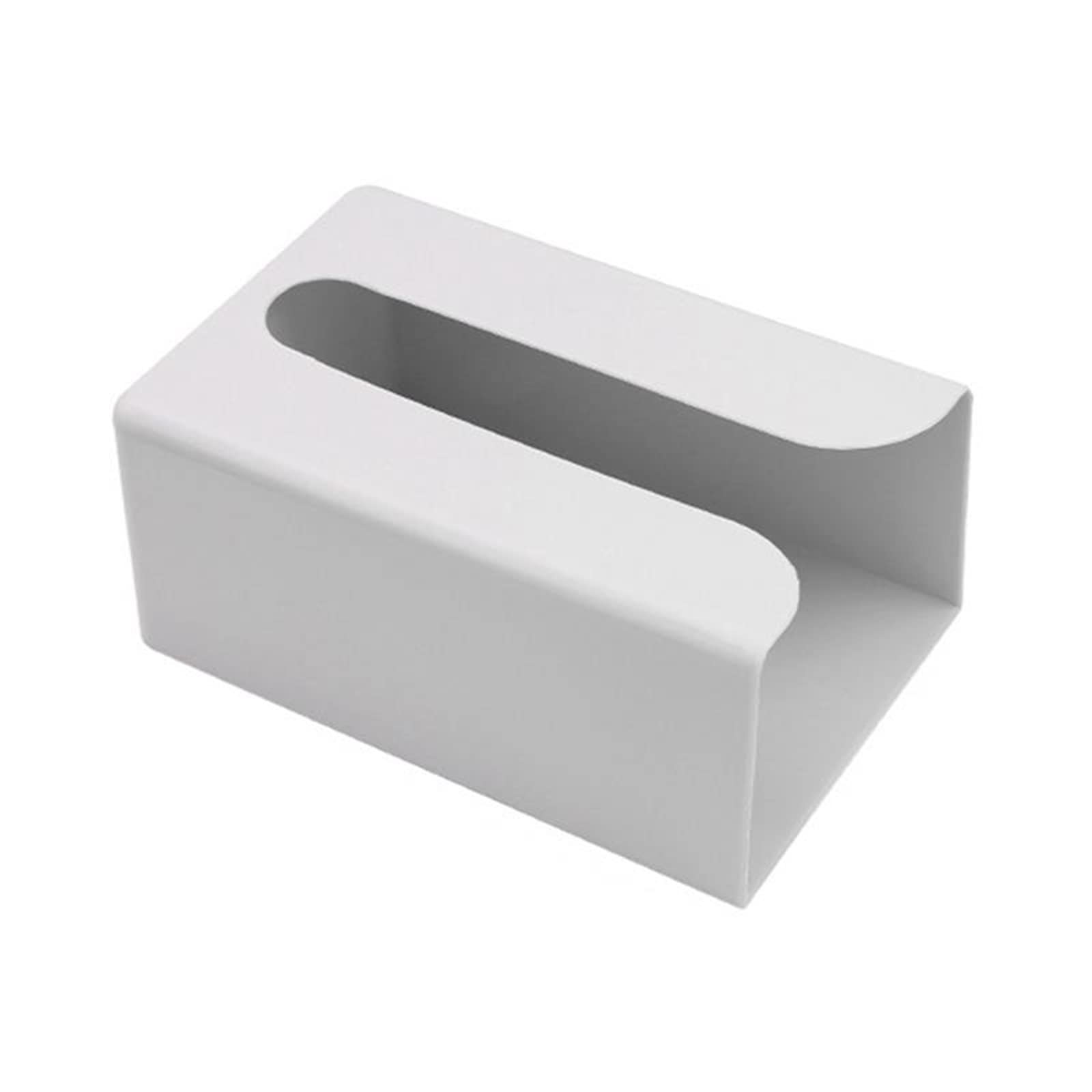 Caja de pañuelos montada en la pared, soporte para toallas de papel, soporte para servilletas, estante dispensador, estante familiar para ahorrar espacio (gris)