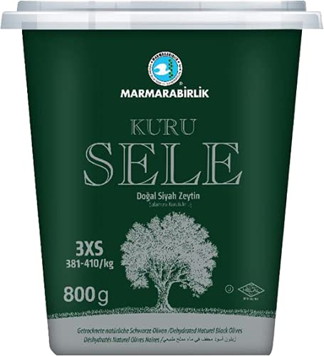 Marmarabirlik Natural Black Olives Size 3XS, 2x800Gr