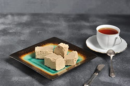 Turkish Halva Dessert, Adurrahman Tatlici Tahini Halwa, Sesame Tahini Sweet, Authentic Middle Eastern Candy Vanilla Halwah, Kosher, Gluten Free, Vegan (Plain-500Gr) #TOP7