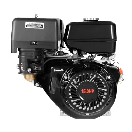 KEESUNG 15 PS 4-Takt Benzinmotor, 9.7KW 420CC Standmotor Kartmotor Industriemotor Einzylinder Standmotor Pocket Bike Benzin Motor 3600 U/min Antriebsmotor Schwerlastmotor/Schwarz