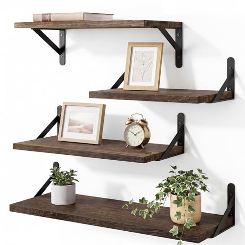 YGEOMER Paulownia Wood Floating Shelves