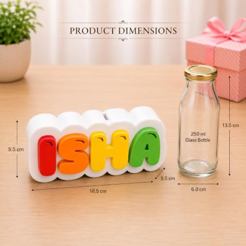 Image of Personalized Piggy Bank with Custom Name - 3D Printed Nameplate Money Box for Kids, Alphabet Coin Savings Bank Box, Unique Gullak Birthday Return Gift for Boys, Girls(Rainbow Letters)