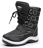 Apakowa Kids Boys Insulated Fur Winter Warm Snow Boots (Toddler/Little Kid)