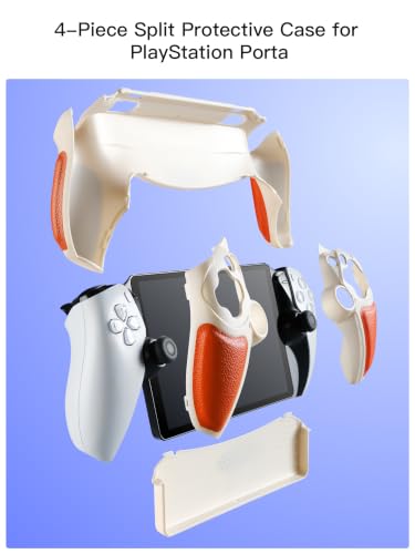 Image of PlayStation Portal Case, Slim Shockproof Protective Cover,White &Orange