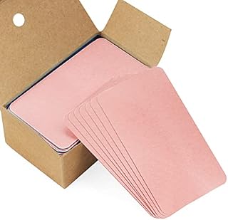 100 Pieces Blank Kraft Paper Pink Blank Cards, Message Card Word Card Halloween Christmas Day DIY Gift Card (Pink)