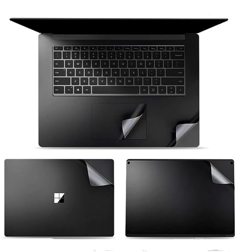 Image of XSKN Pure Color Full Body Bubble Free Computer Vinyl Decal Sticker Cover Protective Skin for Microsoft Surface Laptop 1 2 3 4 5 Model Computer (Surface Laptop 4&5 15 inch,Black)