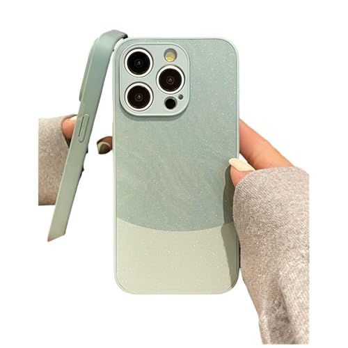 Coque iPhone 13 Pro marbre vert à paillettes avec protection caméra intégrée