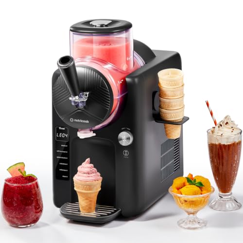 Nutricook Frost Ice Cream Maker 2-in-1 Soft Serve & Slushie Machine | No Pre-Freezing | Slushie Gelato Frozen Yoghurt Sorbet Milkshake & More | 6 Modes 7 Textures 1.8L 2 Yr Warranty