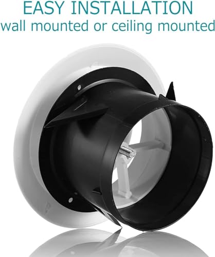Hon&Guan 150mm Adjustable Air Vent Covers for Wall 6 Inch Indoor Air Vent Shower Ceiling Vent Round Ventilation Cover for Duct Pipe Air Conditioning Systems - Image 3