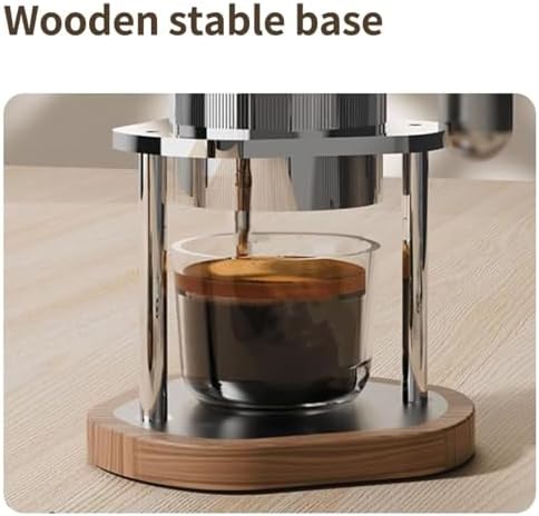 Manual Air Pressure Coffee Maker, Espresso Maker Manual Coffee Machine, Stainless Steel, 16Bar Fast Extraction, with Pressure Gauge, Compact for Camping Home Use (51mm)