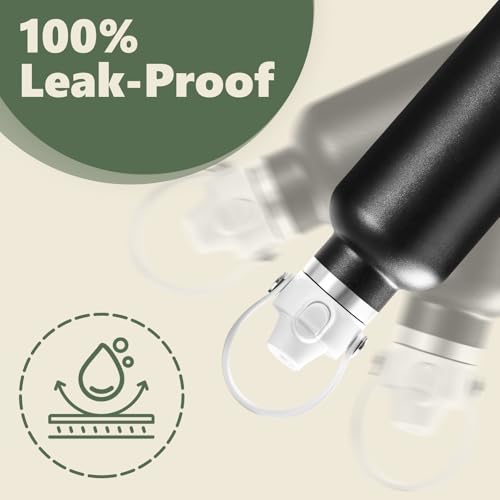Image of EIPOSAU Auto Flip Lid for Hydro Flask Standard Mouth Bottle, Spout lid for HydroFlask Narrow Mouth Bottle, Replacement Lid with Button Lock