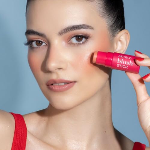 Image of ARTDECO Blush Stick Peach Babe - Cream Blush with Buildable Color - Easy to Blend Makeup Stick for a Fresh & Natural Finish - Vegan & Cruelty Free - 0.17 oz