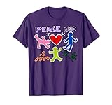 Keith Graffiti Peace and Love Art, Bold Bright Cartoon Gift T-Shirt