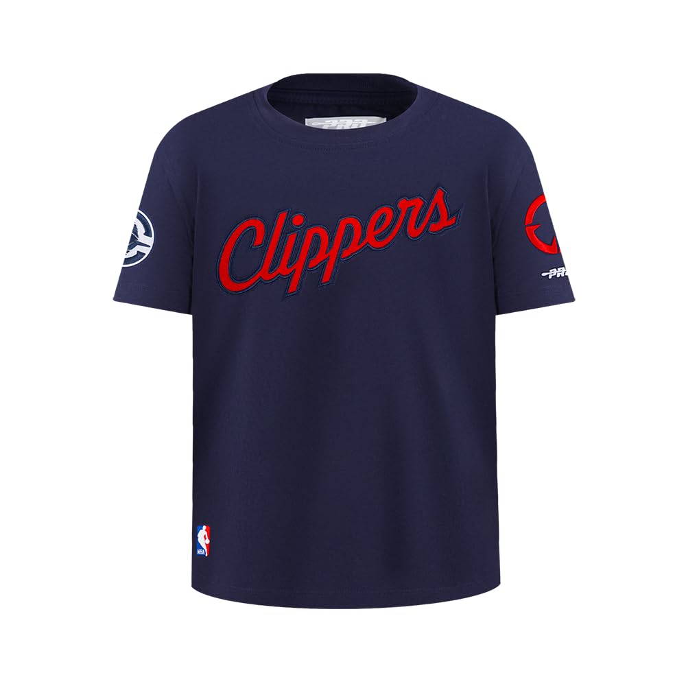 Pro Standard Big Boys NBA Classic Chenille Cotton Short Sleeve Tee, Midnight Navy, M