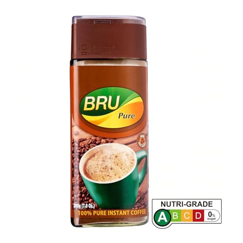 Image of Bru Instant with Freshly Roasted Coffee Beans | Authentic Taste from South Indian Plantations | 100% Coffee, 50 grams Jar (Pack of 2)