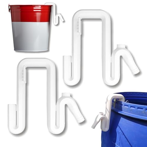 HELAIMAY Rain Barrel Overflow Pipe, No Drill Downspout Diverter Rain Water Harvesting Management Tool, Connector Bucket Drainage Tube System to Store More Rainwater, 2 Piece